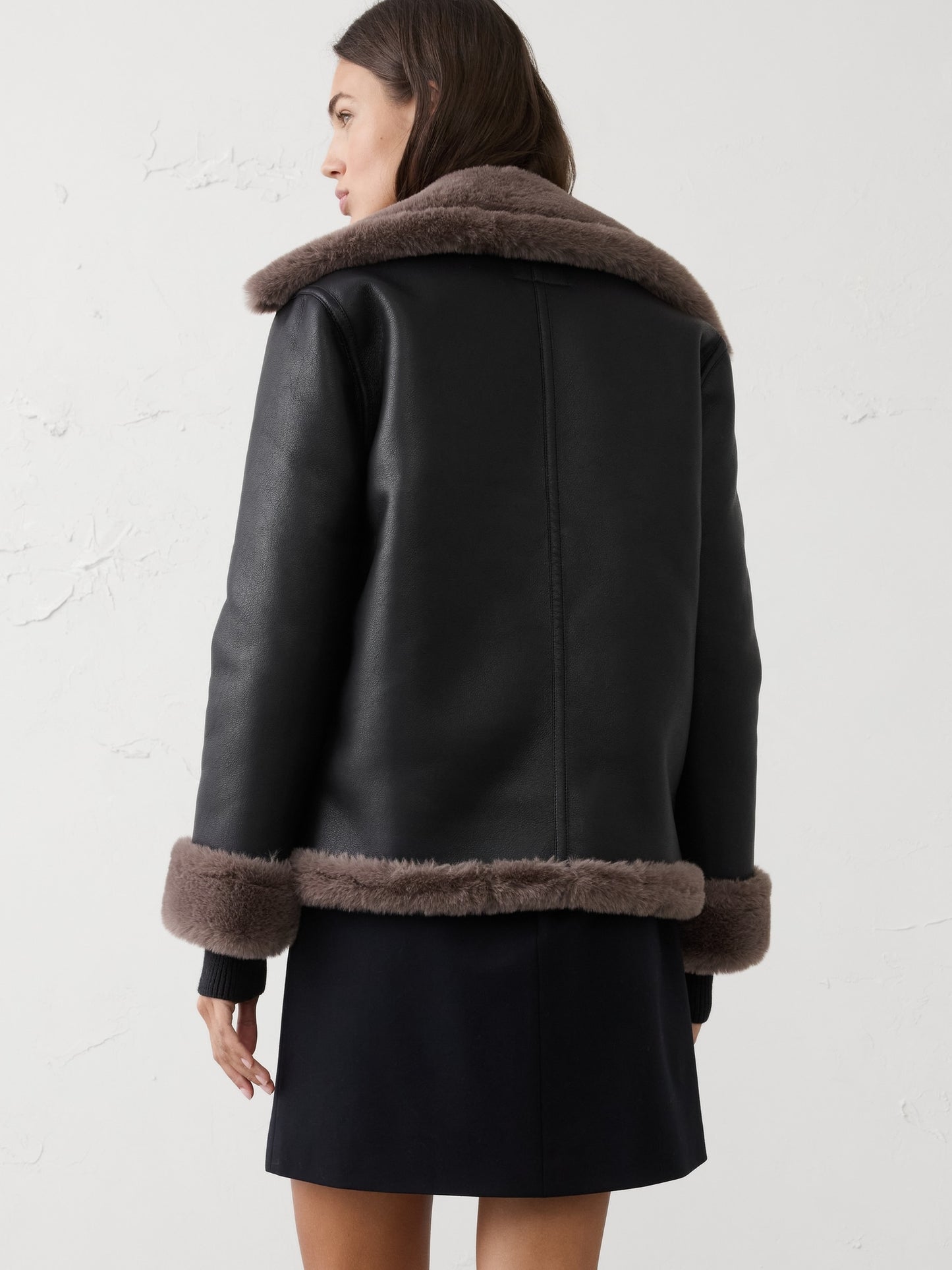 Vegan Leather and Faux Fur Jacket