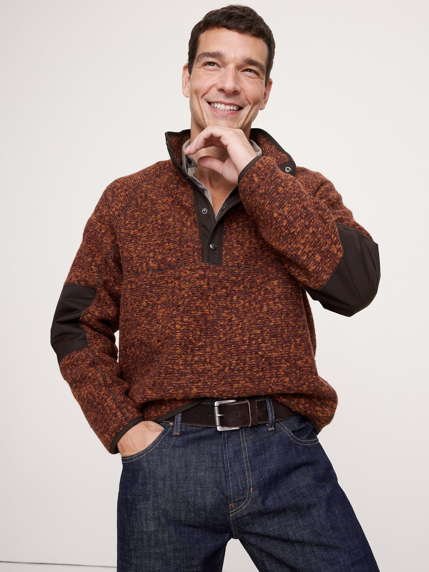 Bouclé Fleece Pullover Sweatshirt