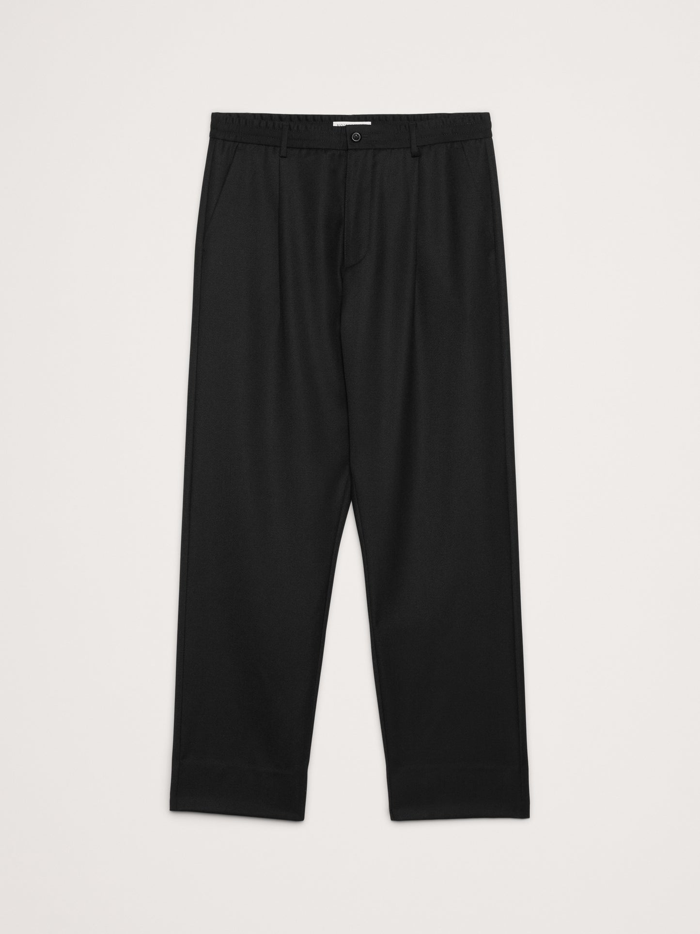 Relaxed Pleated Pull-On Twill Dress Pant