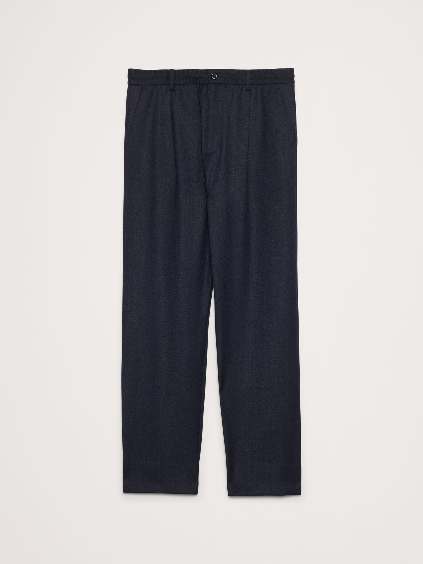 Relaxed Pleated Pull-On Twill Dress Pant