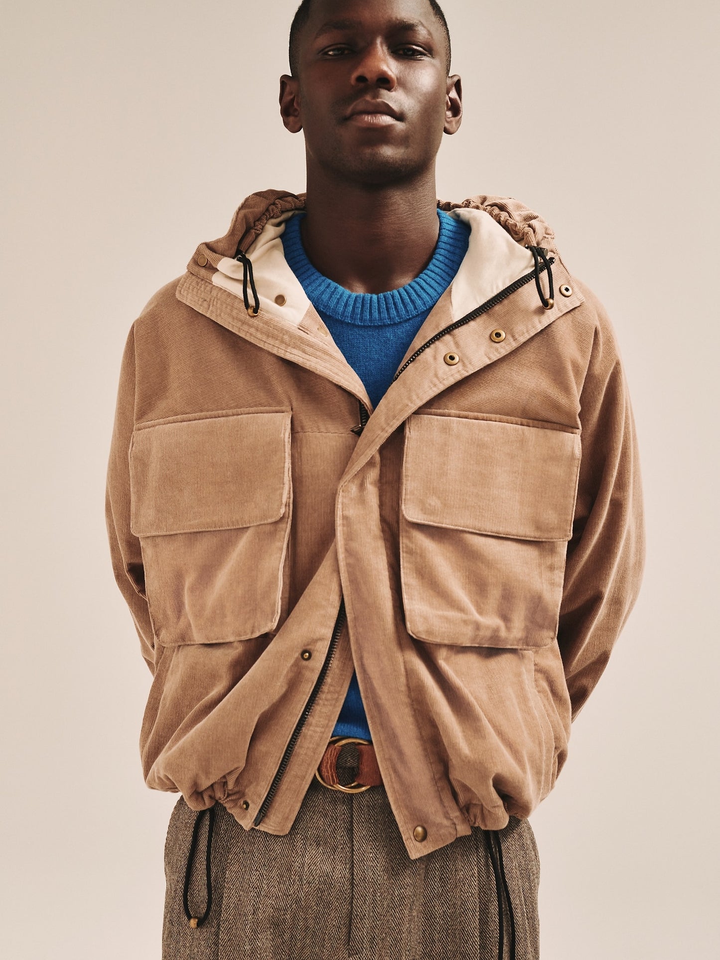 Loose-Fit Corduroy Utility Jacket