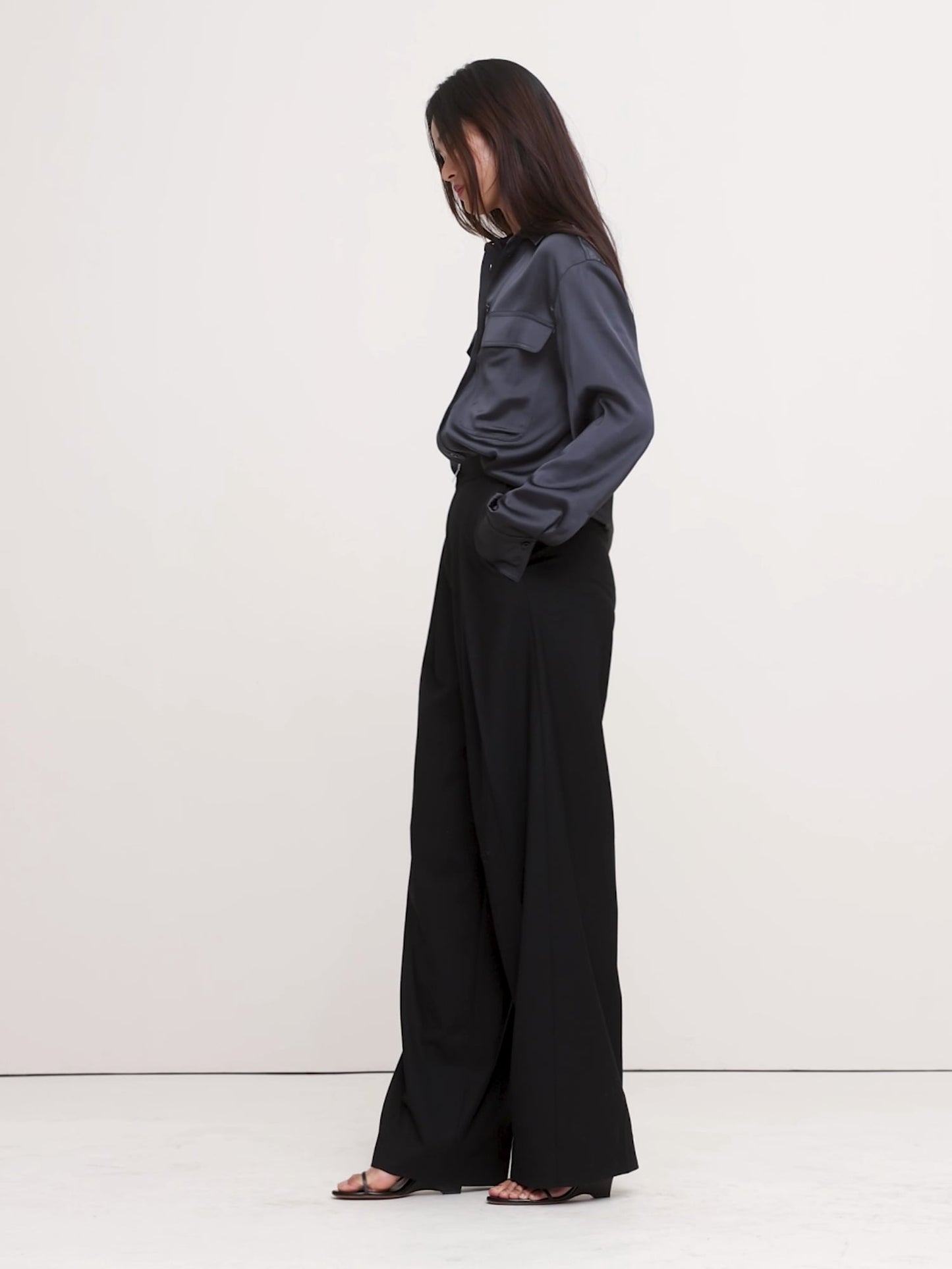 High-Rise Wide-Leg Tuxedo Pant