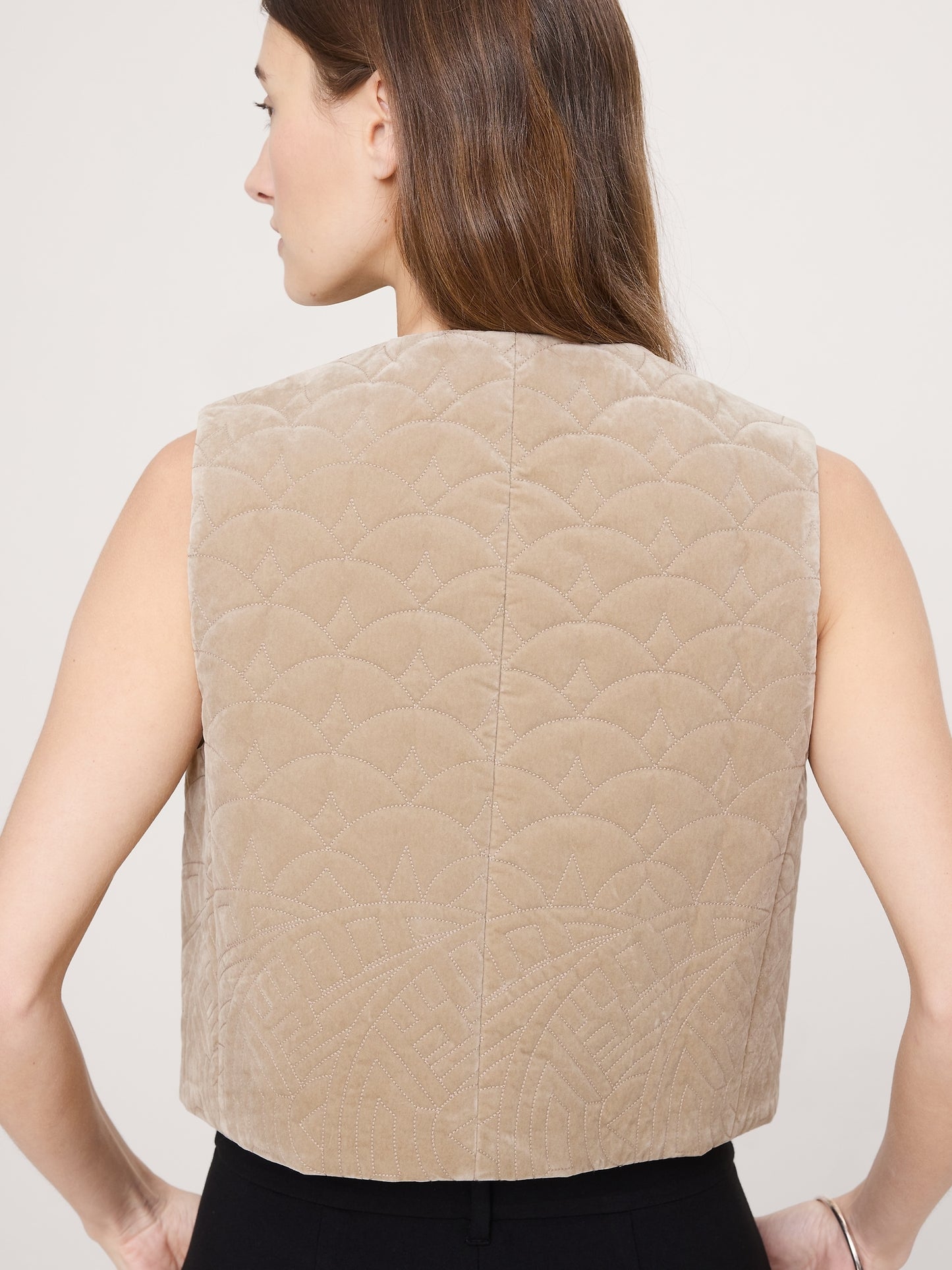 Quilted Velvet Vest