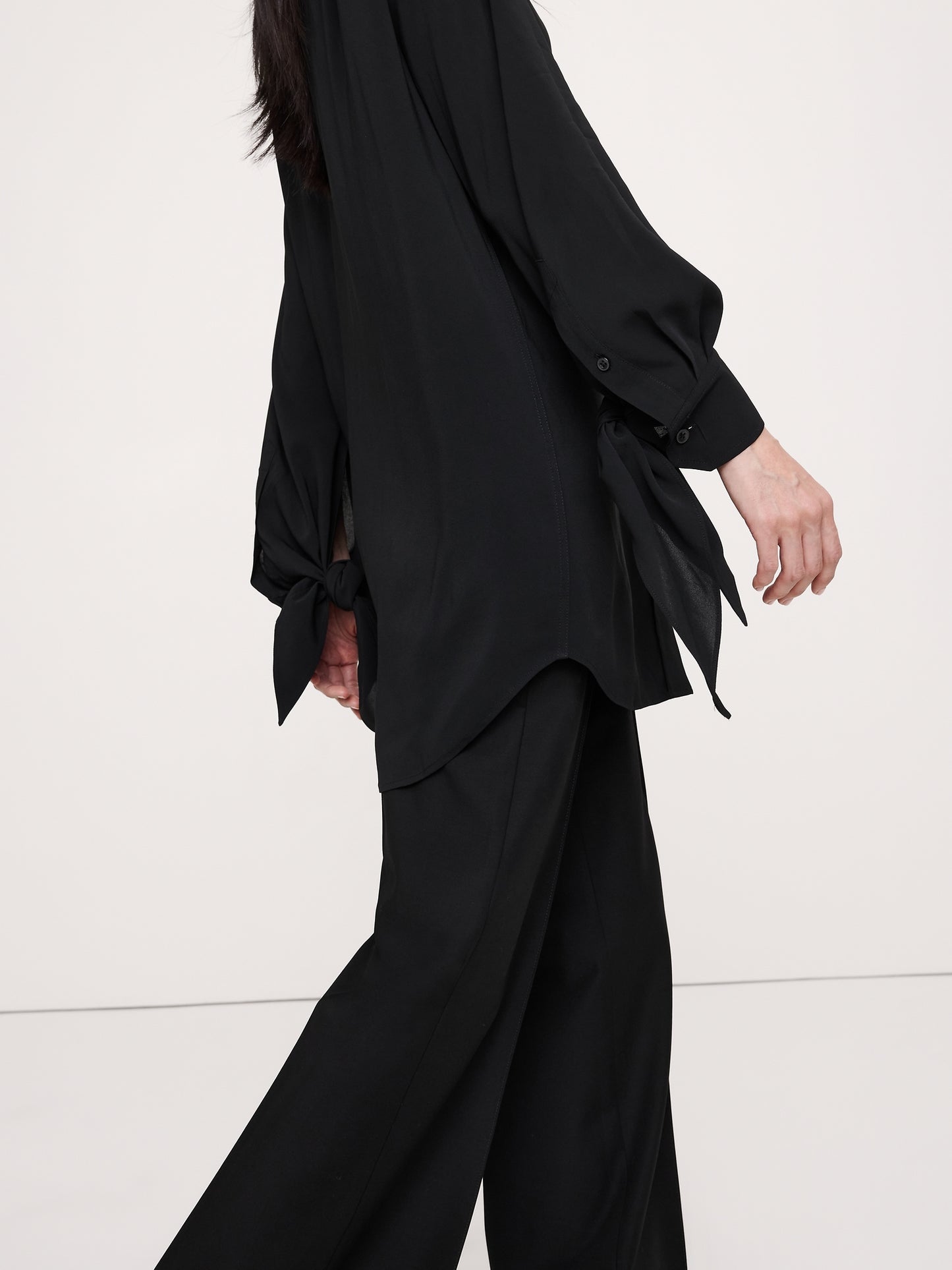 Georgette Tie-Cuff Shirt