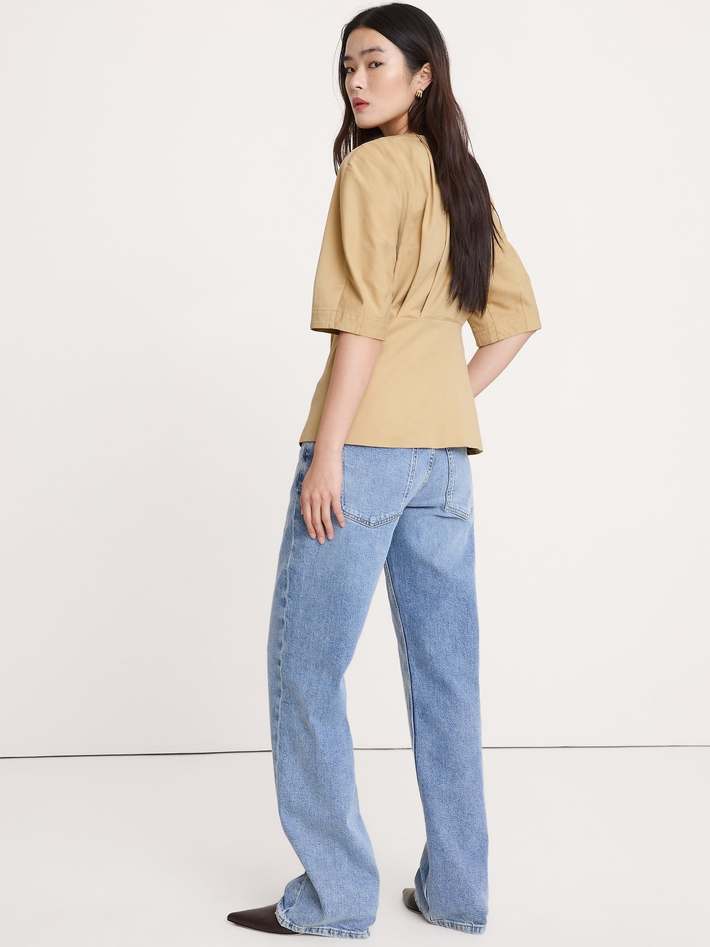 Soft Cotton Zip-Neck Top