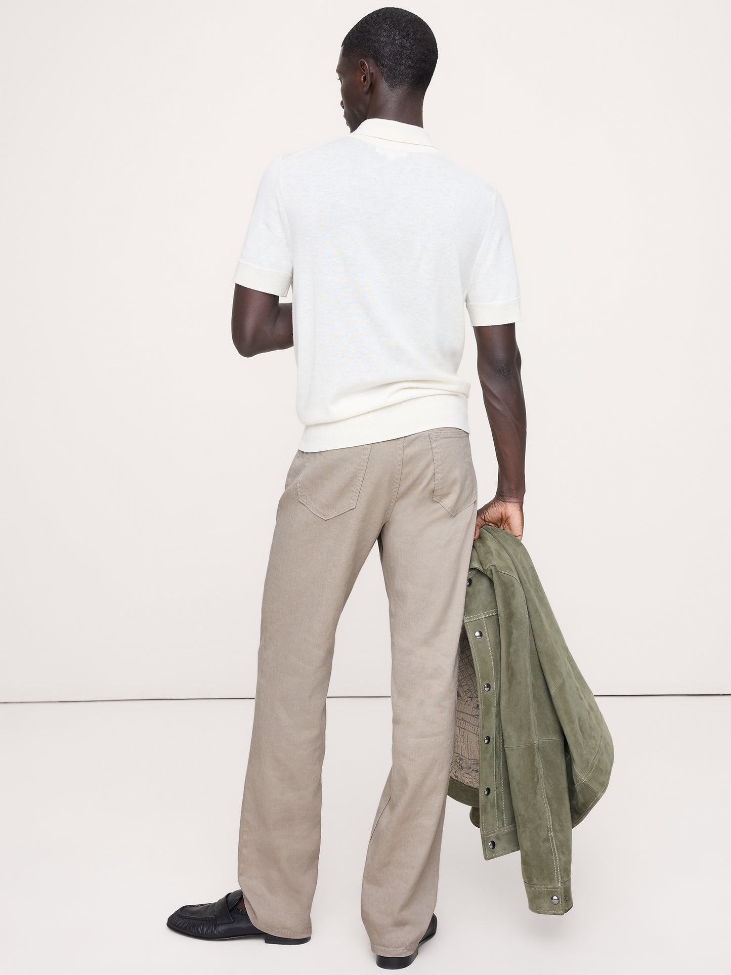 Straight Linen-Cotton Traveler Pant