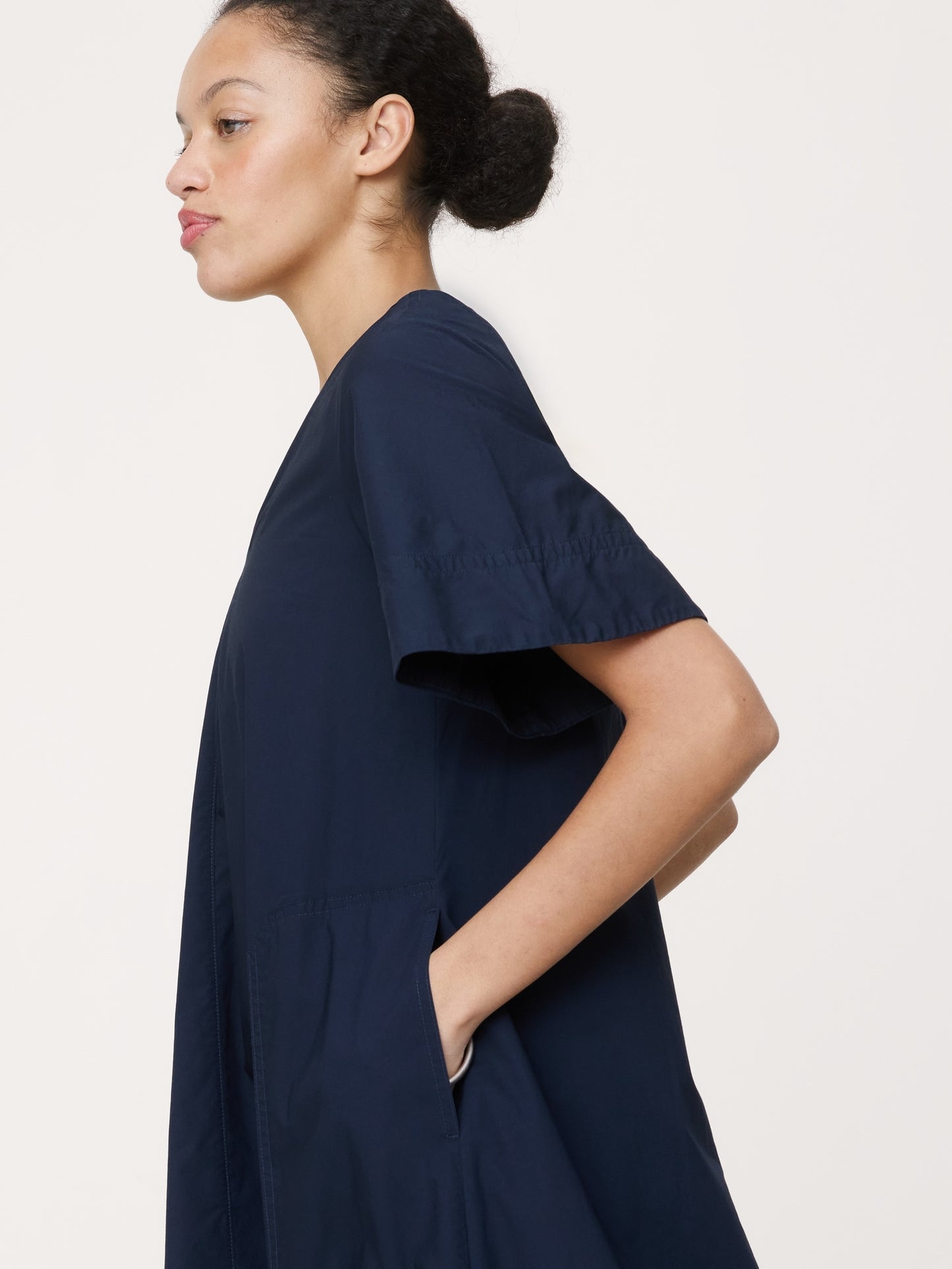 Cotton Poplin Trapeze Midi Dress