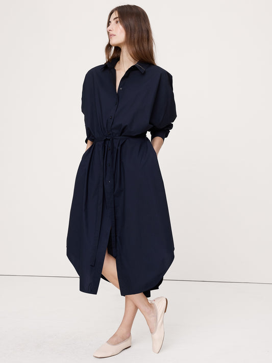 Cotton Poplin Midi Shirt Dress