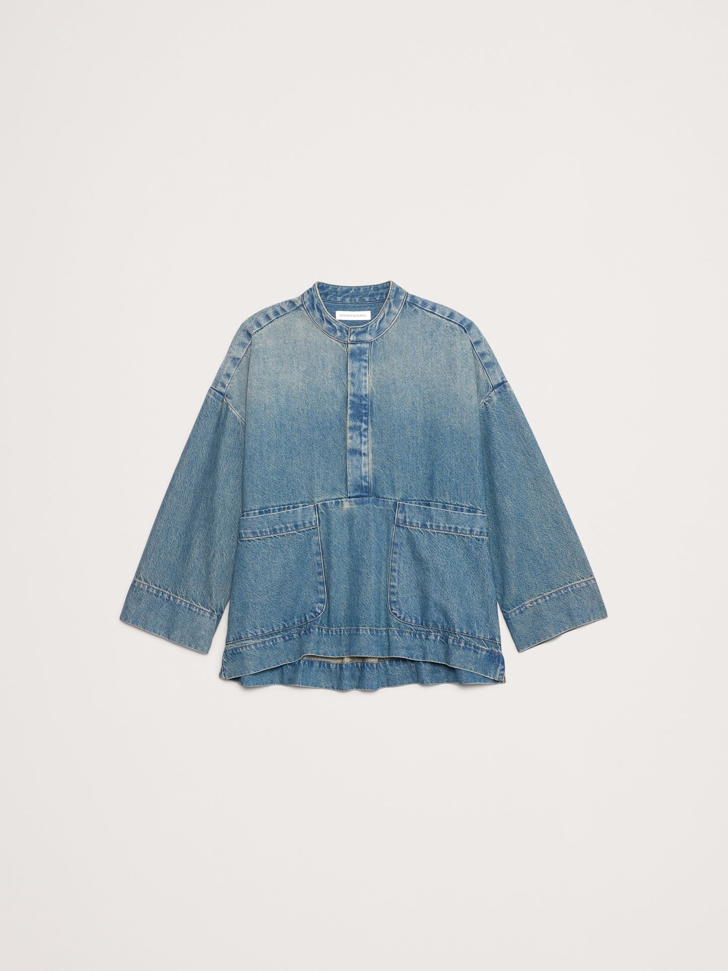 Denim Popover Top