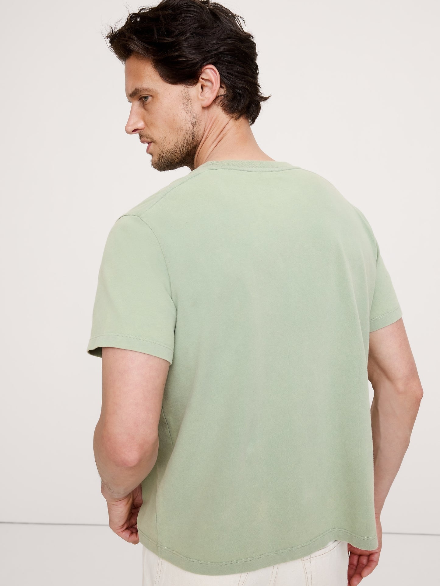 Sueded Cotton Crew-Neck T-Shirt