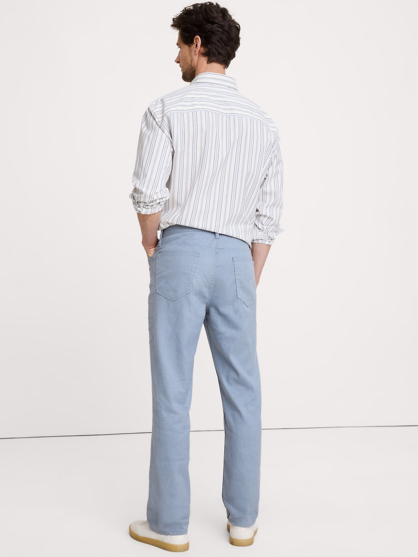 Straight Linen-Cotton Traveler Pant