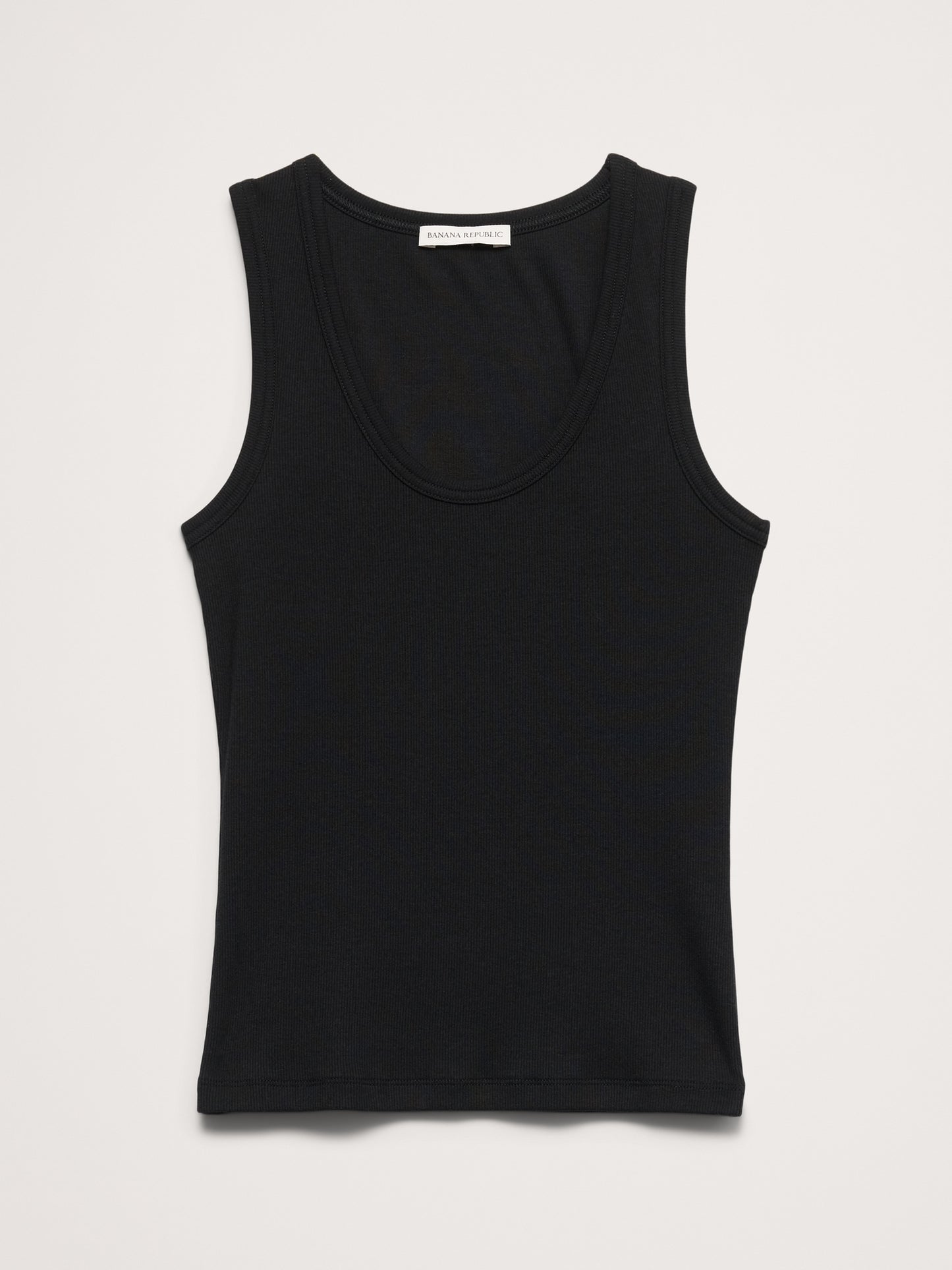 Ribbed Scoop-Neck Tank