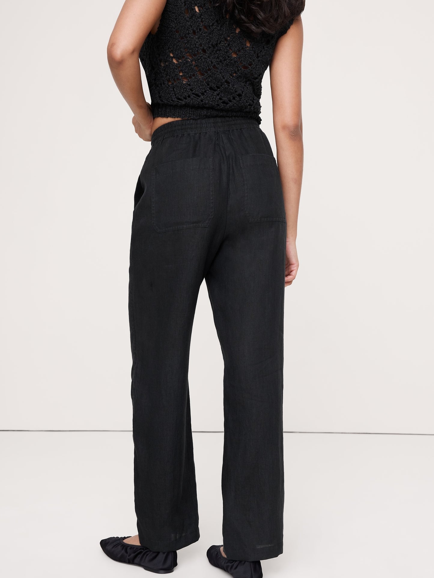 The Getaway Straight-Leg Pull-On Pant in Linen