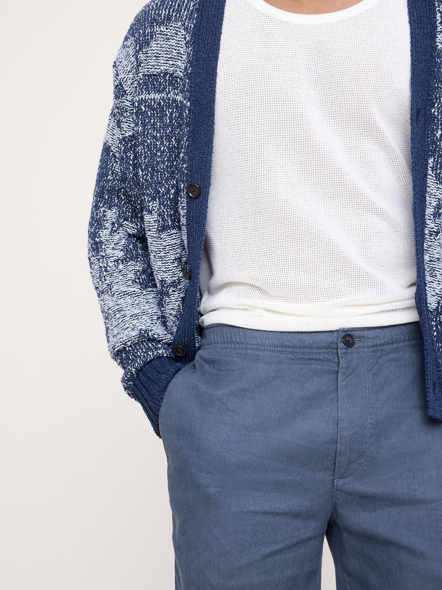 Straight Italian Linen-Cotton Pull-On Pant