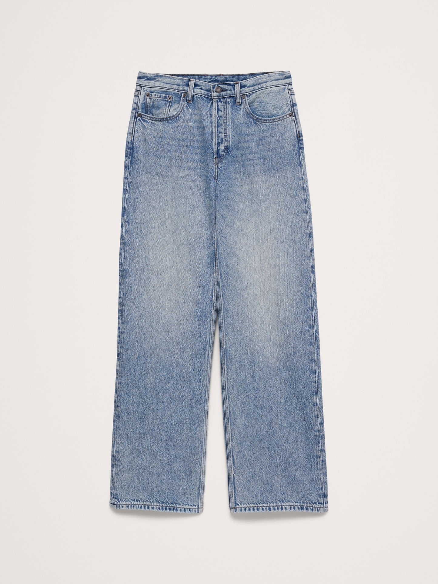 Mid-Rise Baggy-Straight Lightweight Jean
