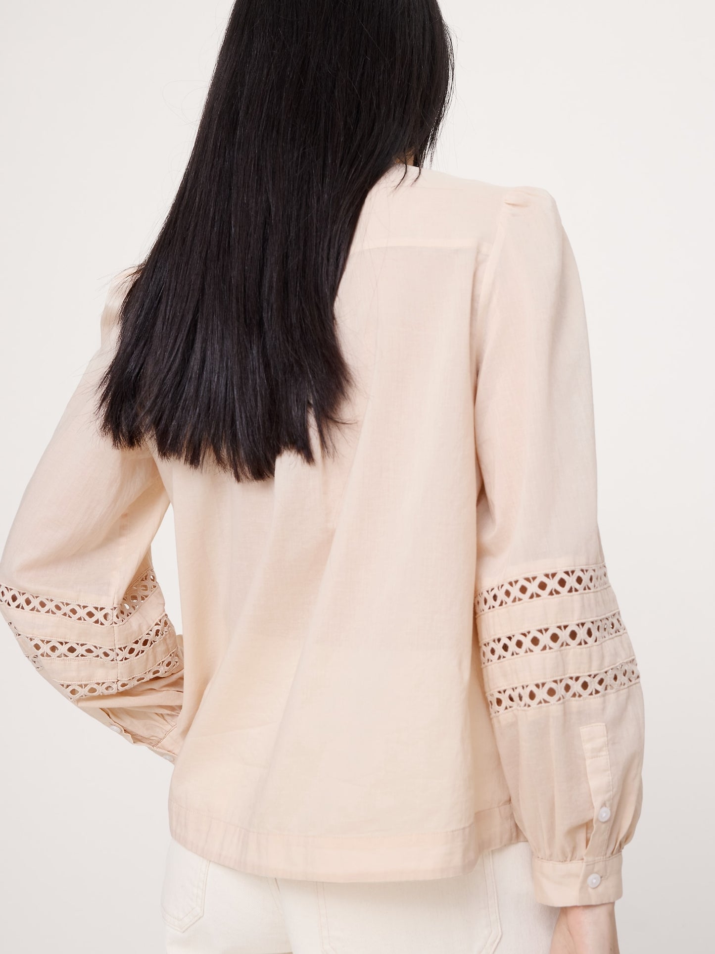 Cotton Inset-Lace Blouse