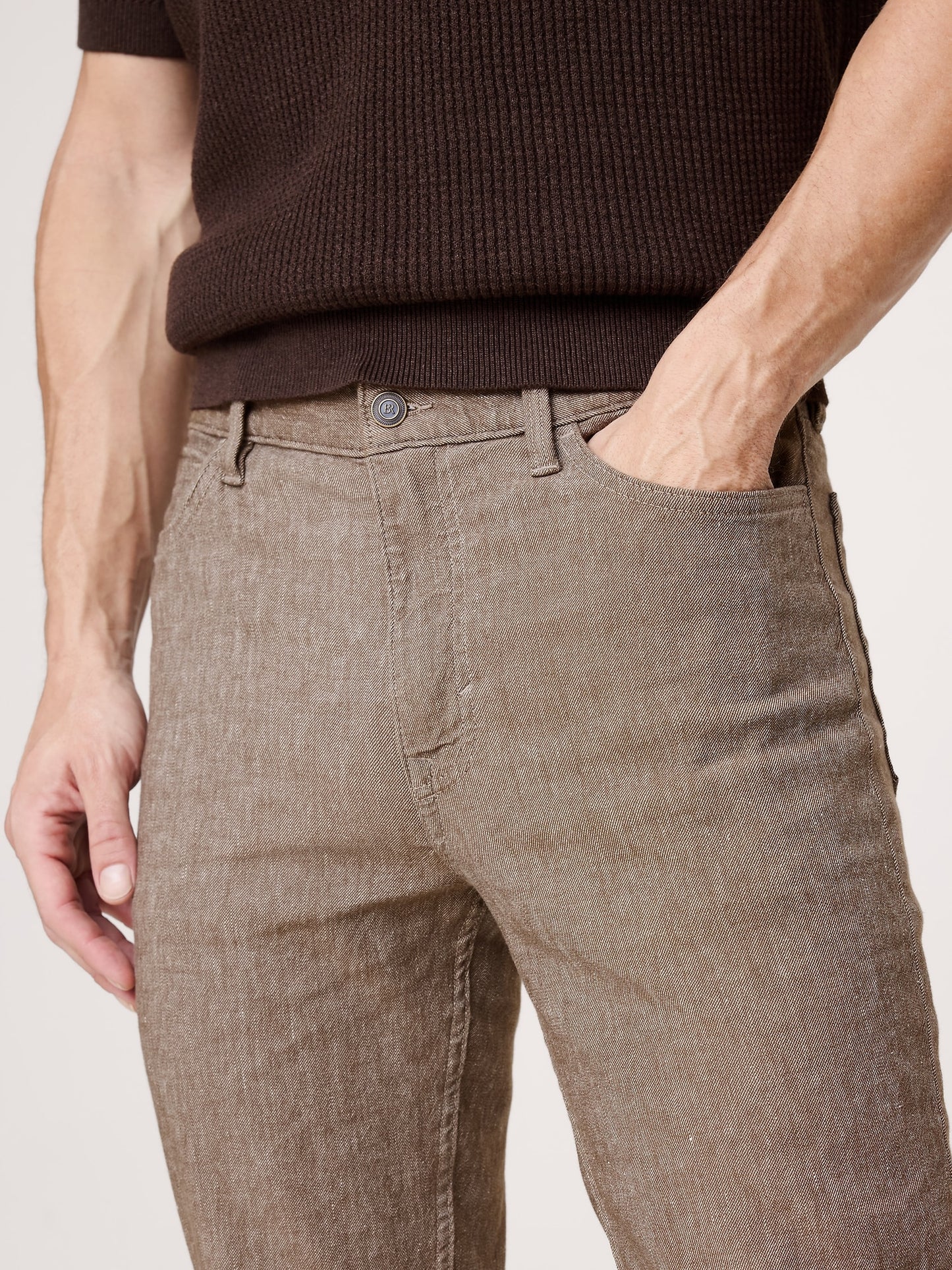Slim Linen-Cotton Traveler Pant