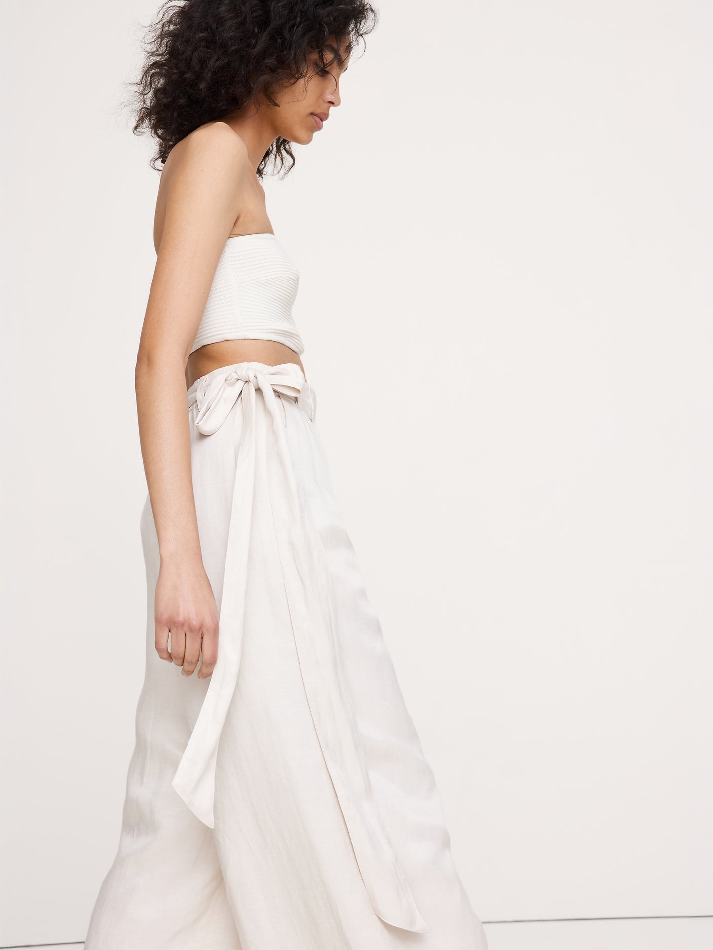 Viscose-Linen Palazzo Pant