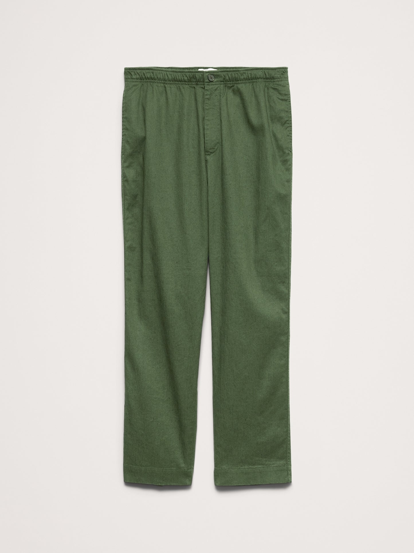 Straight Italian Linen-Cotton Pull-On Pant