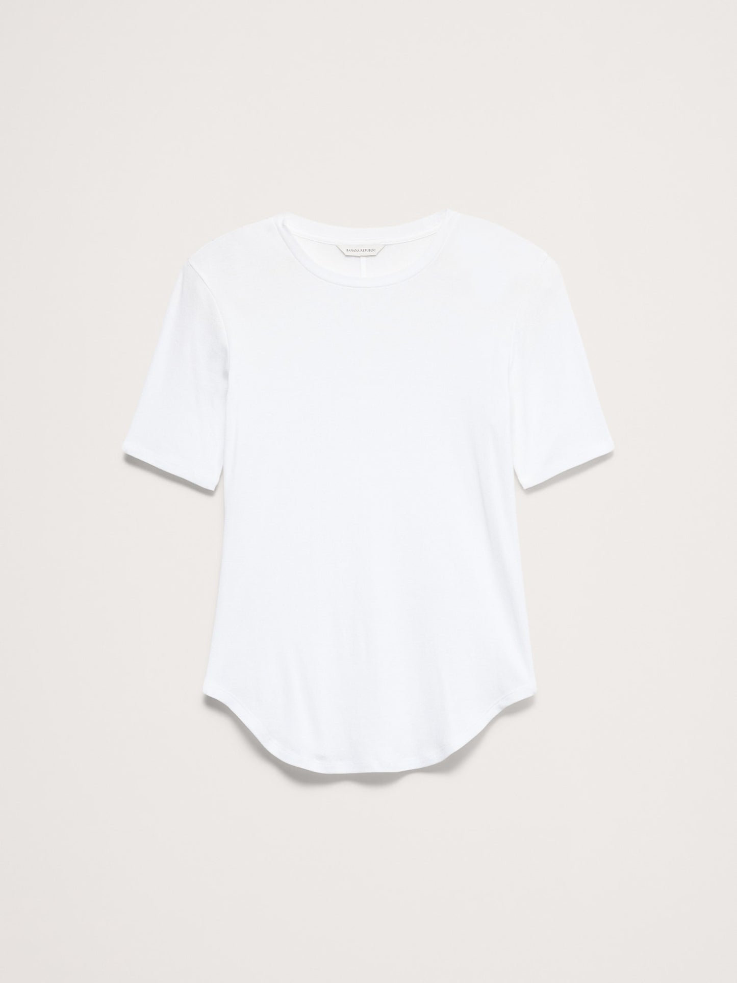 Airy Cotton Elbow-Sleeve T-Shirt