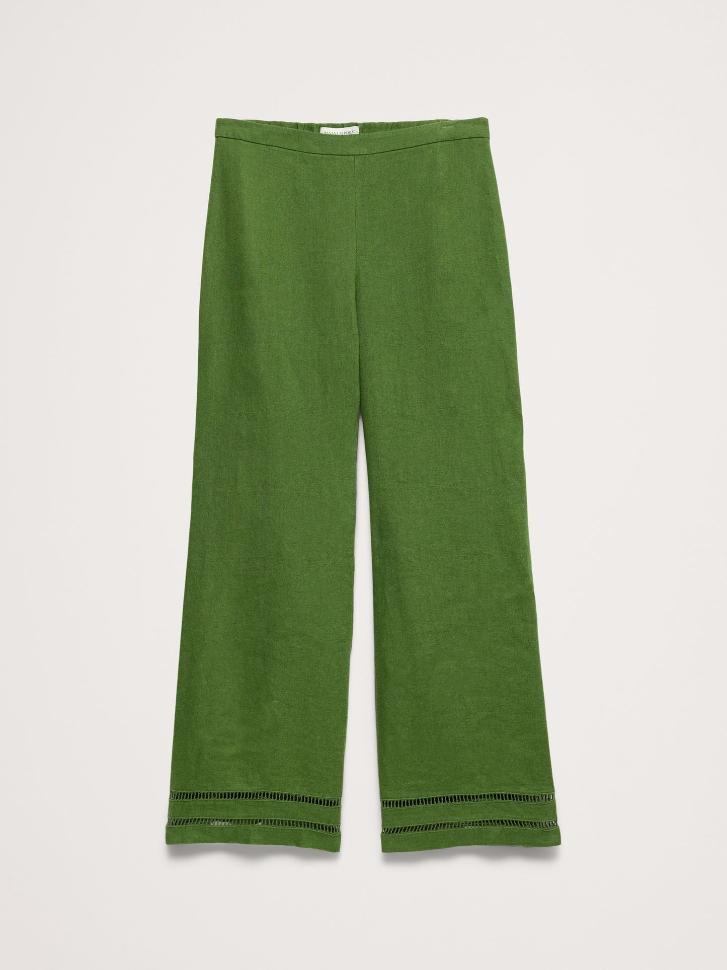 Mid-Rise Kick-Flare Linen Ankle Pant