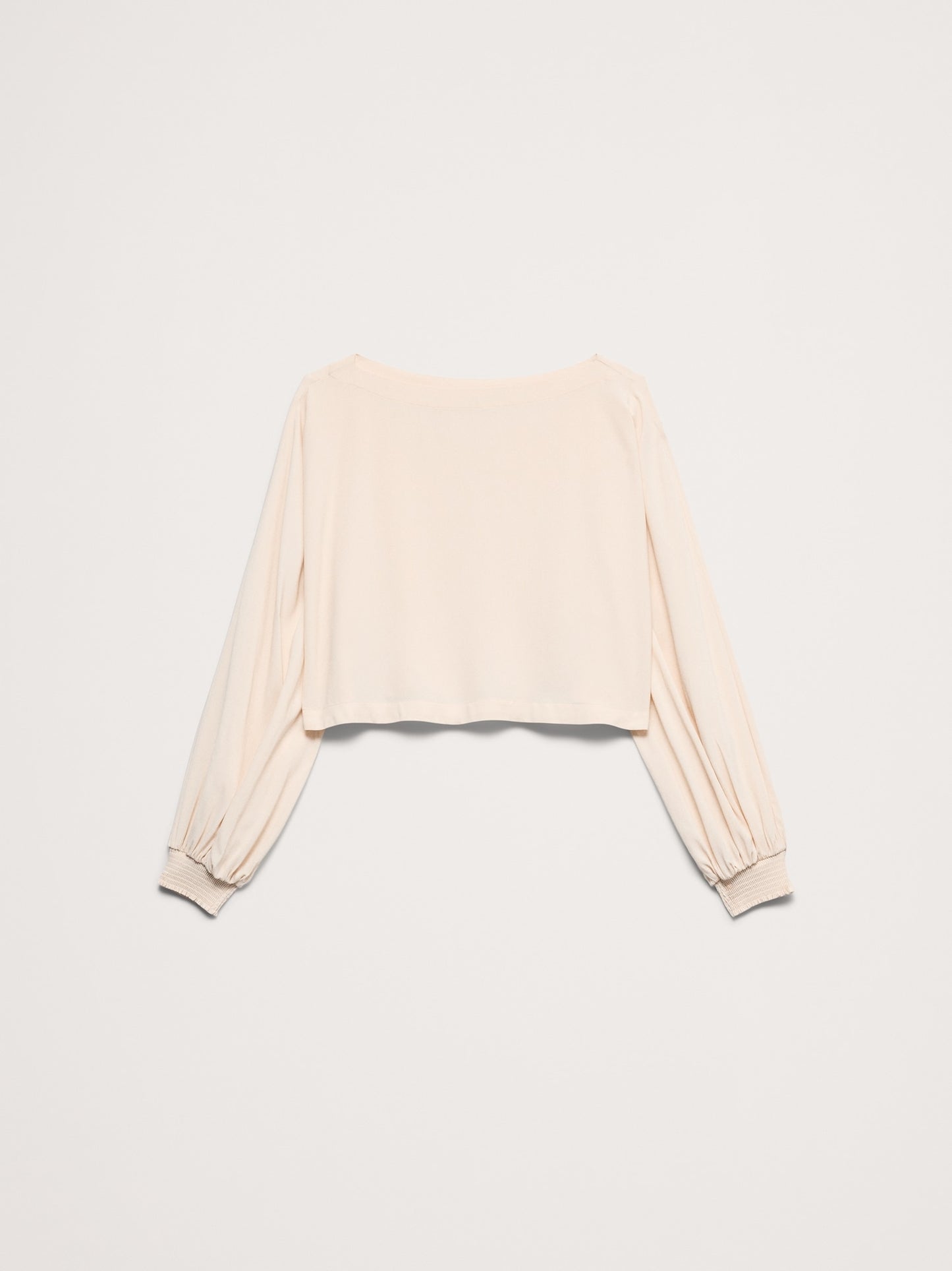 Smocked Georgette Boatneck Top