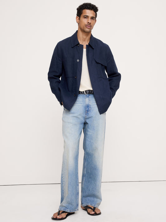 Linen Four-Pocket Shirt Jacket