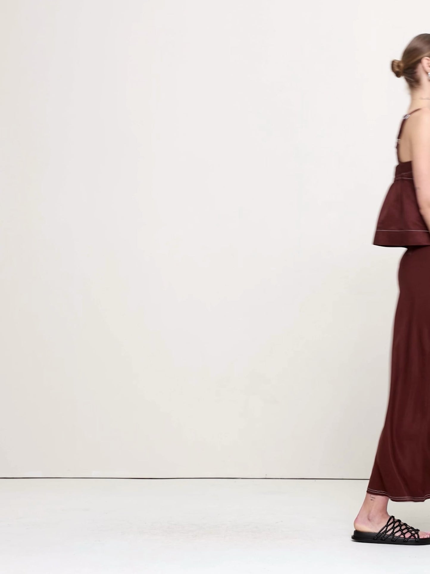 Viscose-Linen Bias-Cut Maxi Skirt