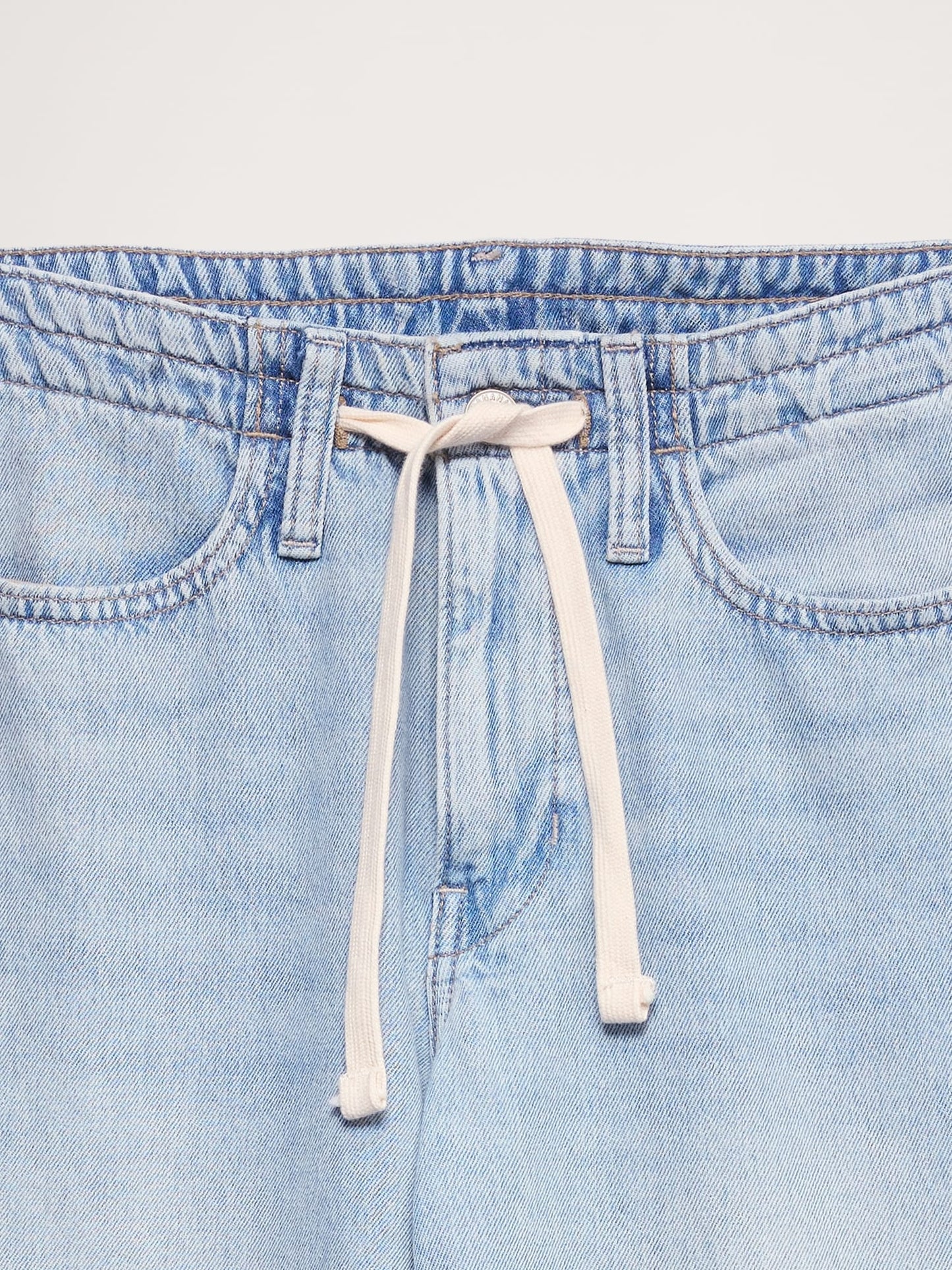Mid-Rise Wide-Leg Drawstring Jean