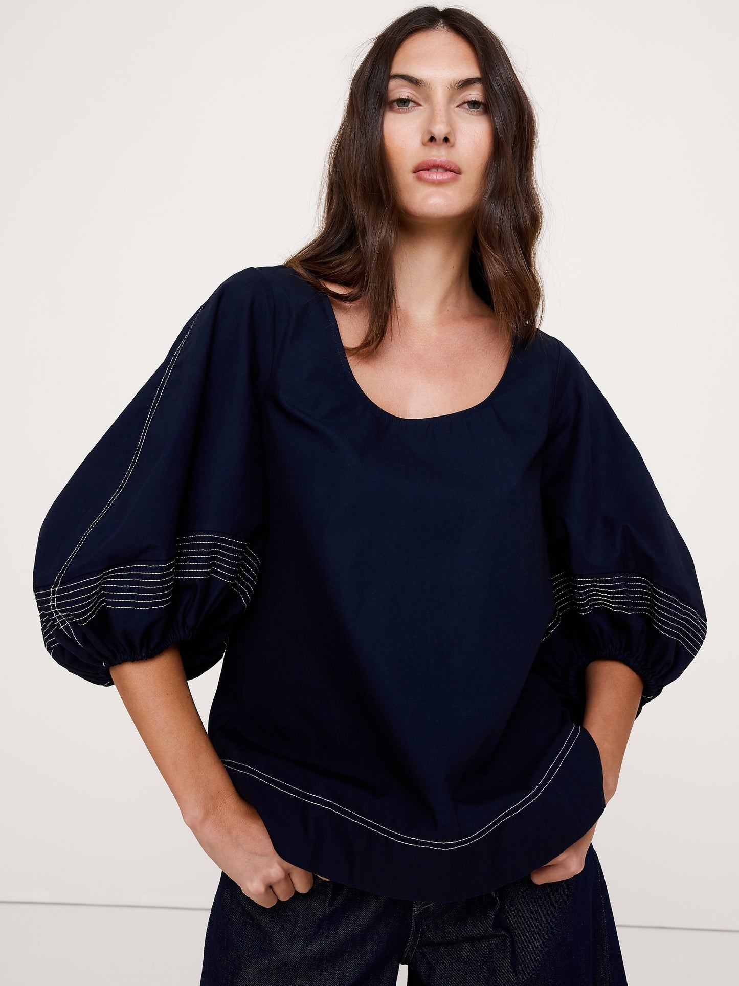 Cotton Scoop-Back Top