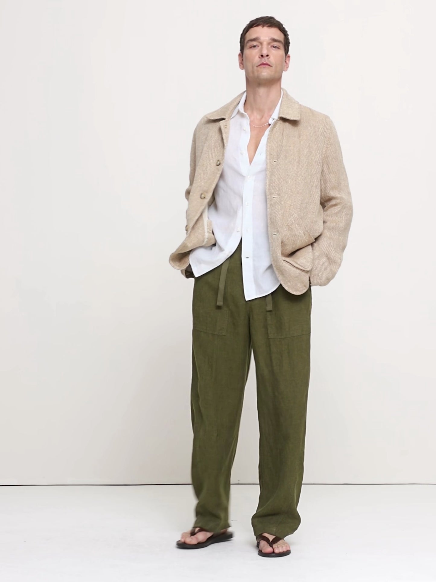 Relaxed Linen Utility Beach Pant