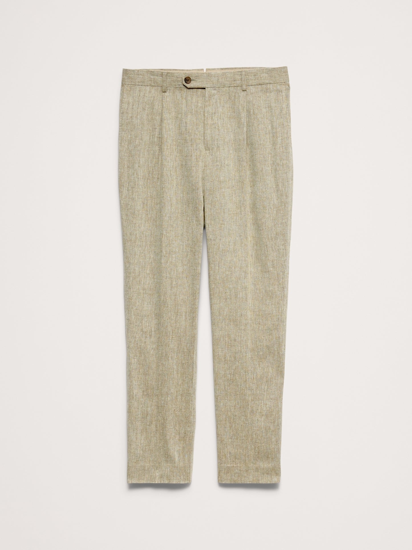 Green Linen-Cotton Suit Pant