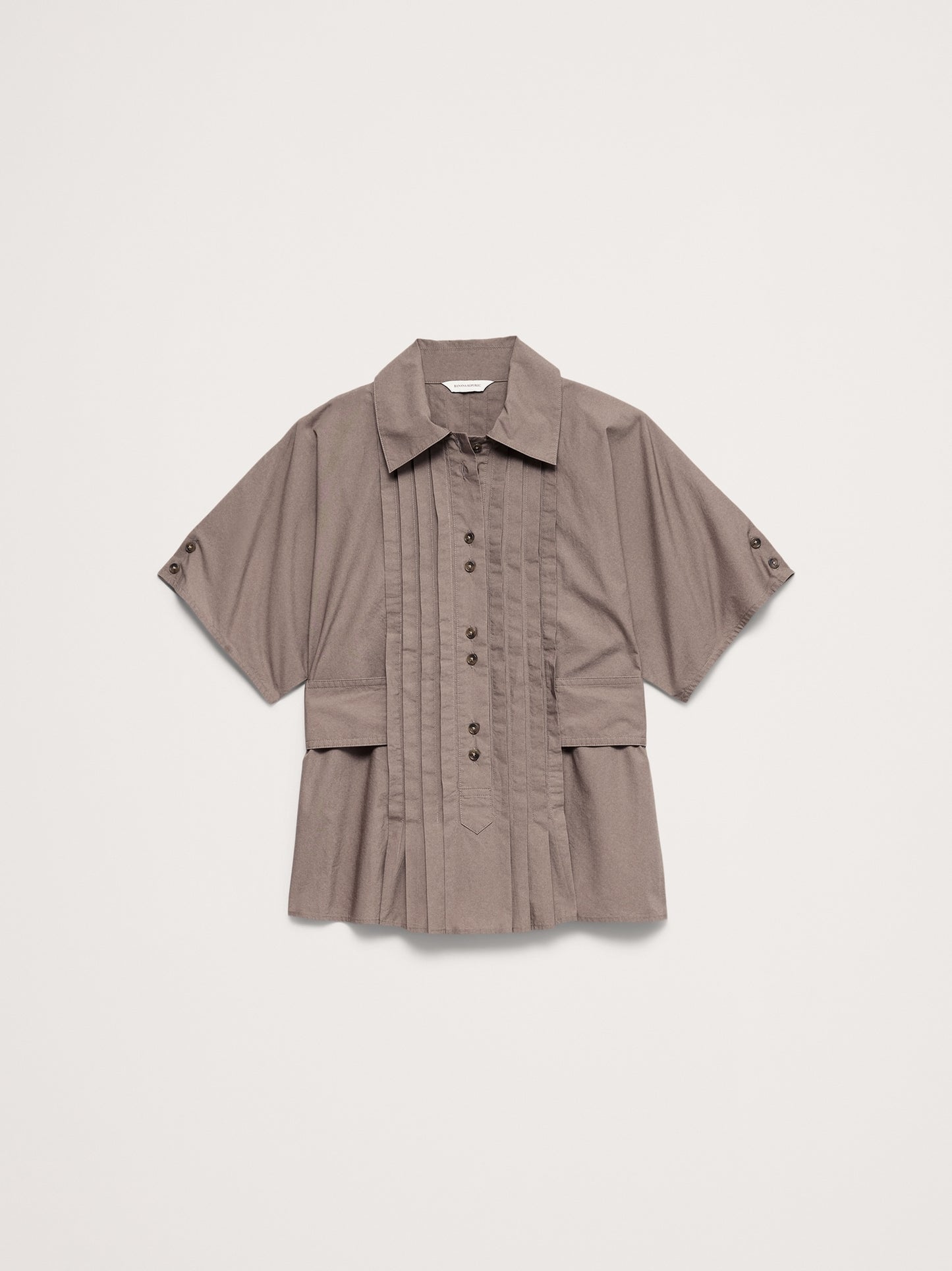 Pleated Cotton Poplin Top
