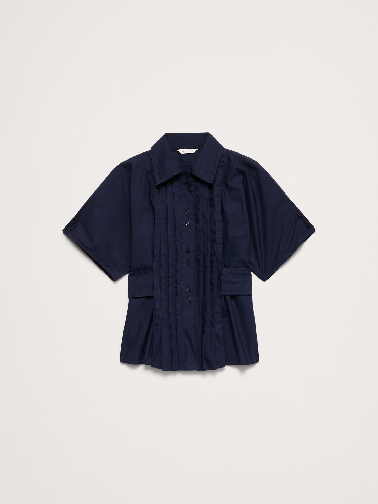 Pleated Cotton Poplin Top