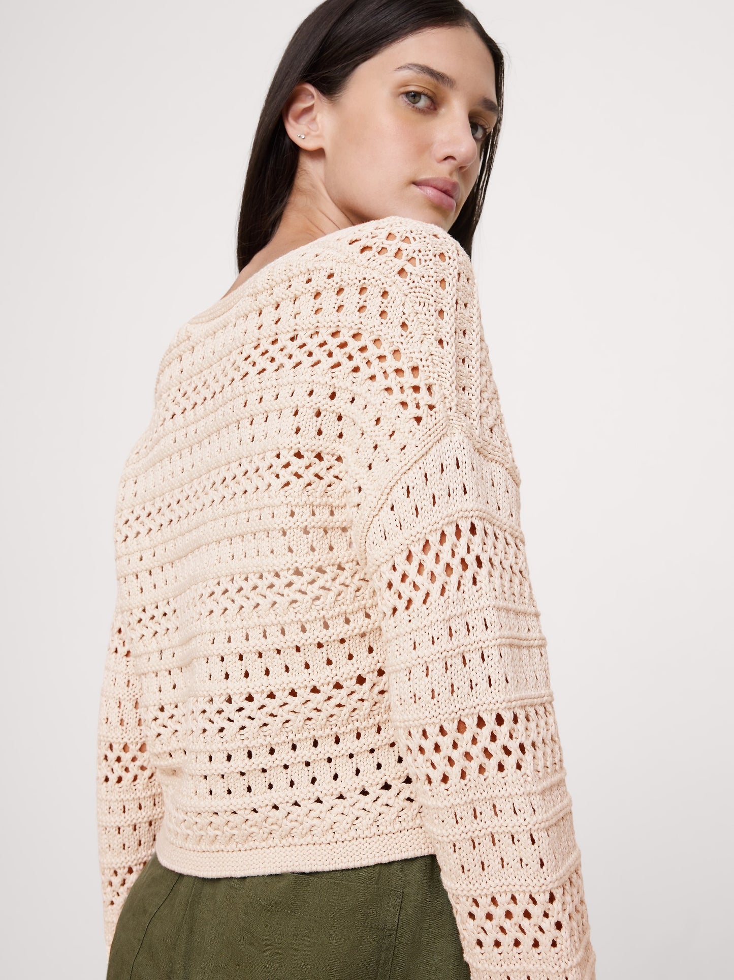 Coastal Cotton Crochet Tie-Front Cardigan