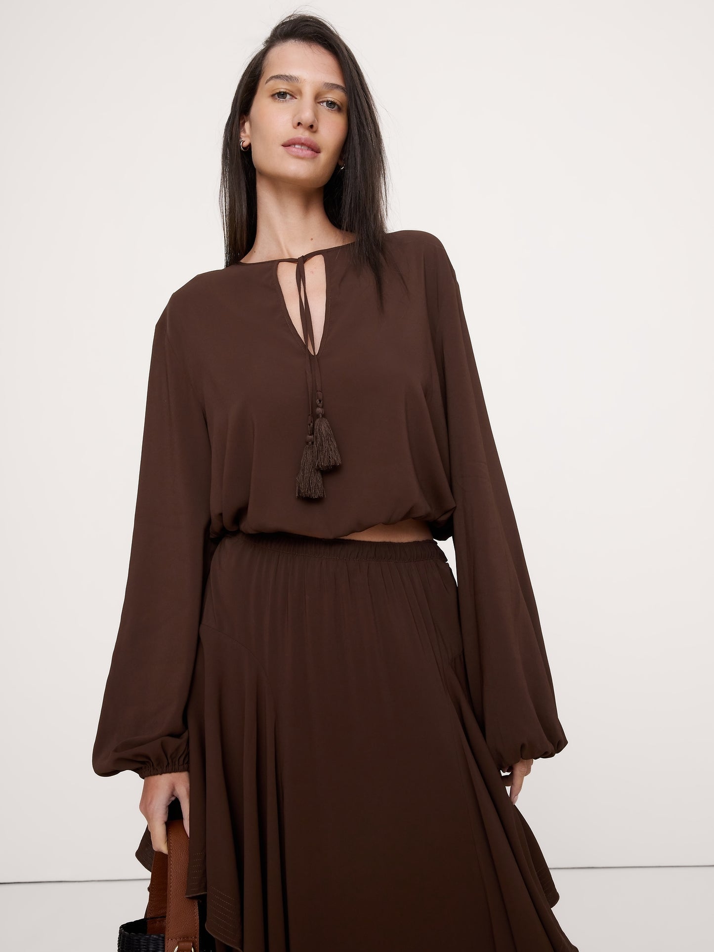 Georgette Tie-Neck Blouse