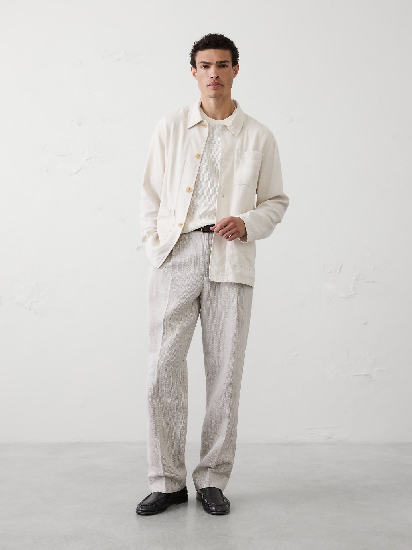 Linen-Blend Chore Jacket