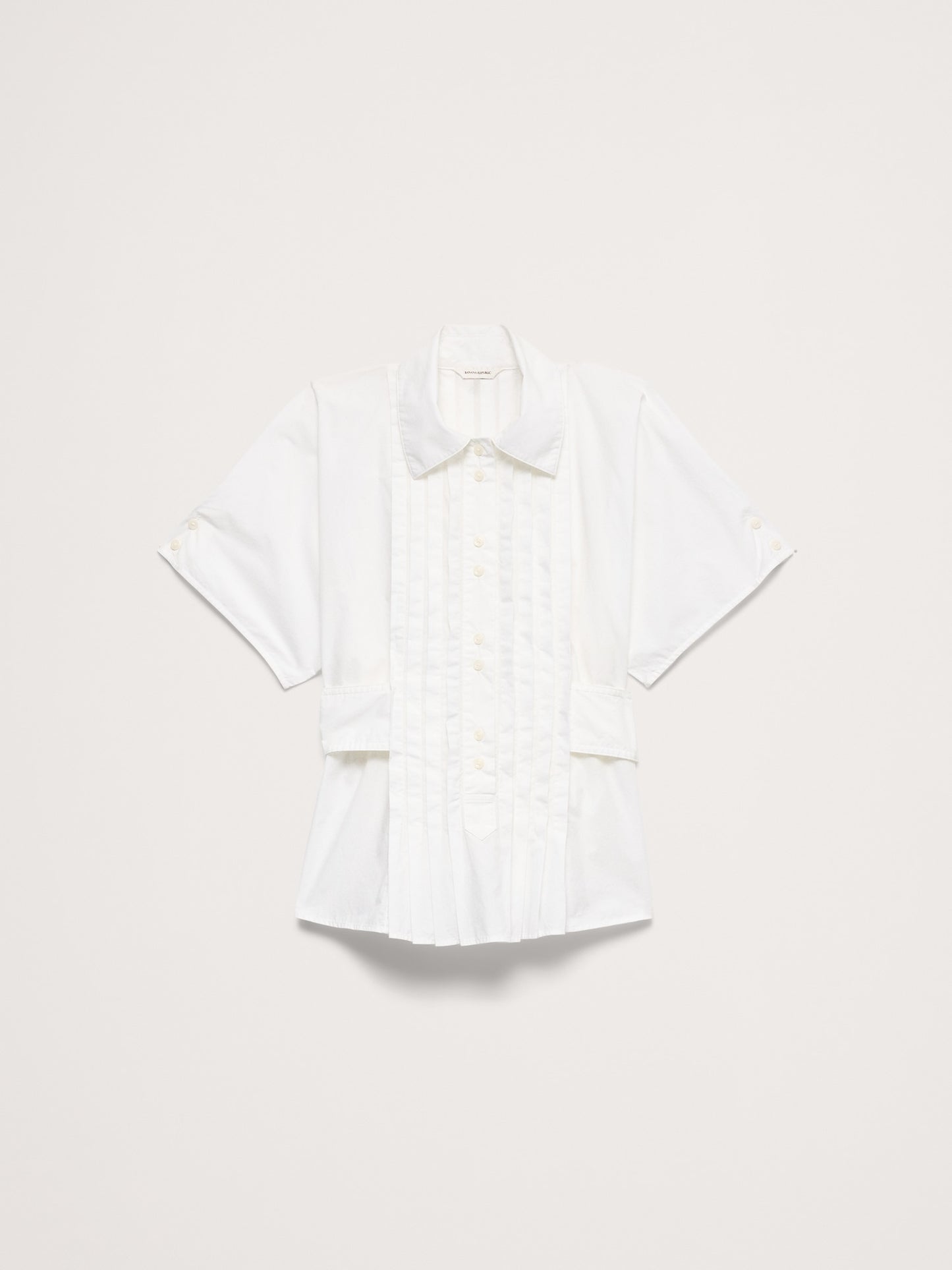 Pleated Cotton Poplin Top