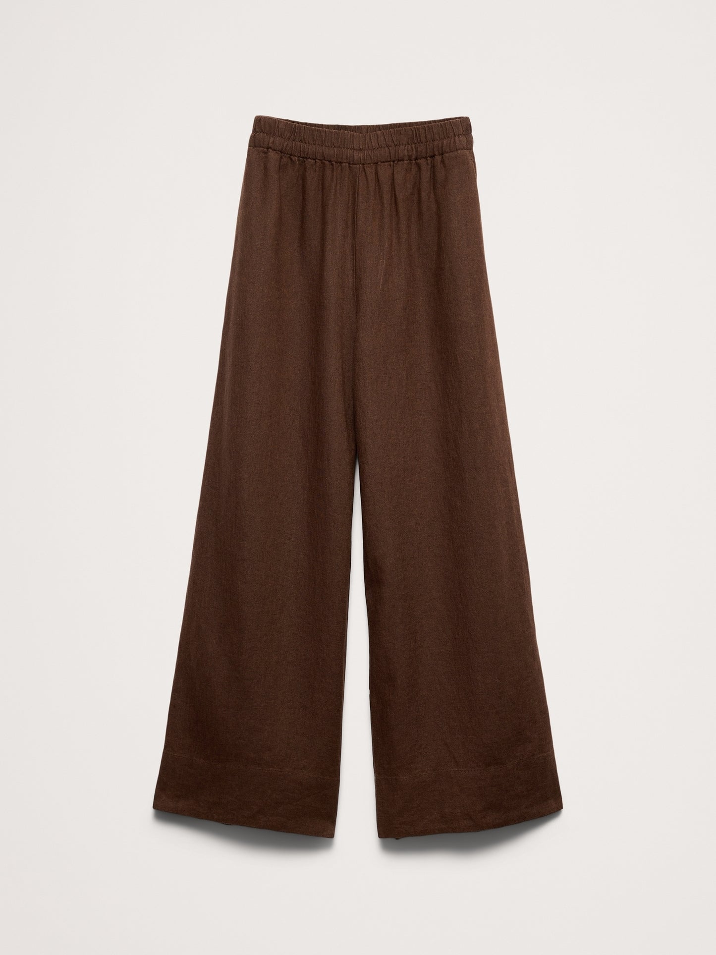 High-Rise Wide-Leg Linen Pull-On Ankle Pant