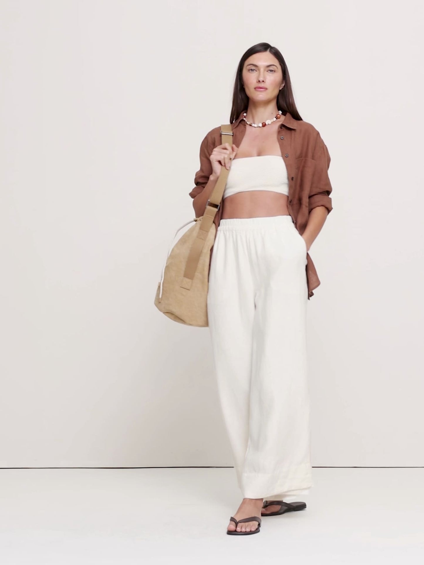 High-Rise Wide-Leg Linen Pull-On Ankle Pant