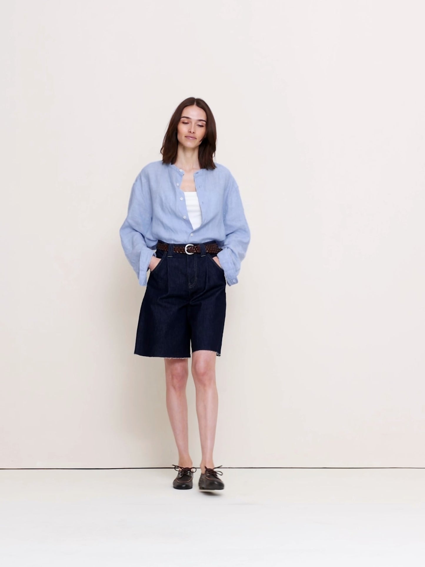 Mid-Rise Denim Bermuda Short