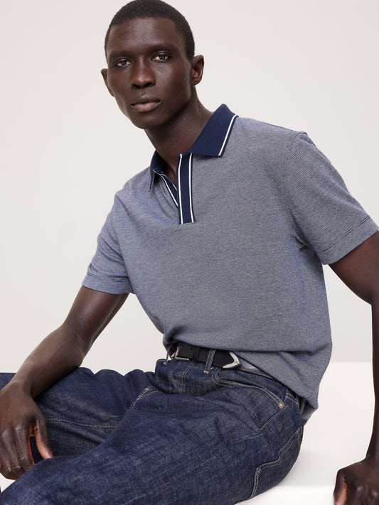 Luxury-Touch Johnny Collar Polo