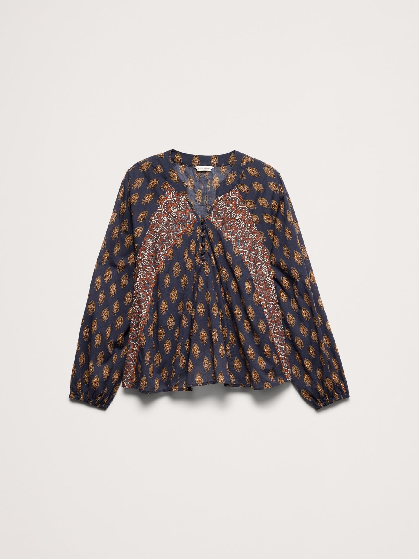 Lightweight Cotton Split-Neck Top
