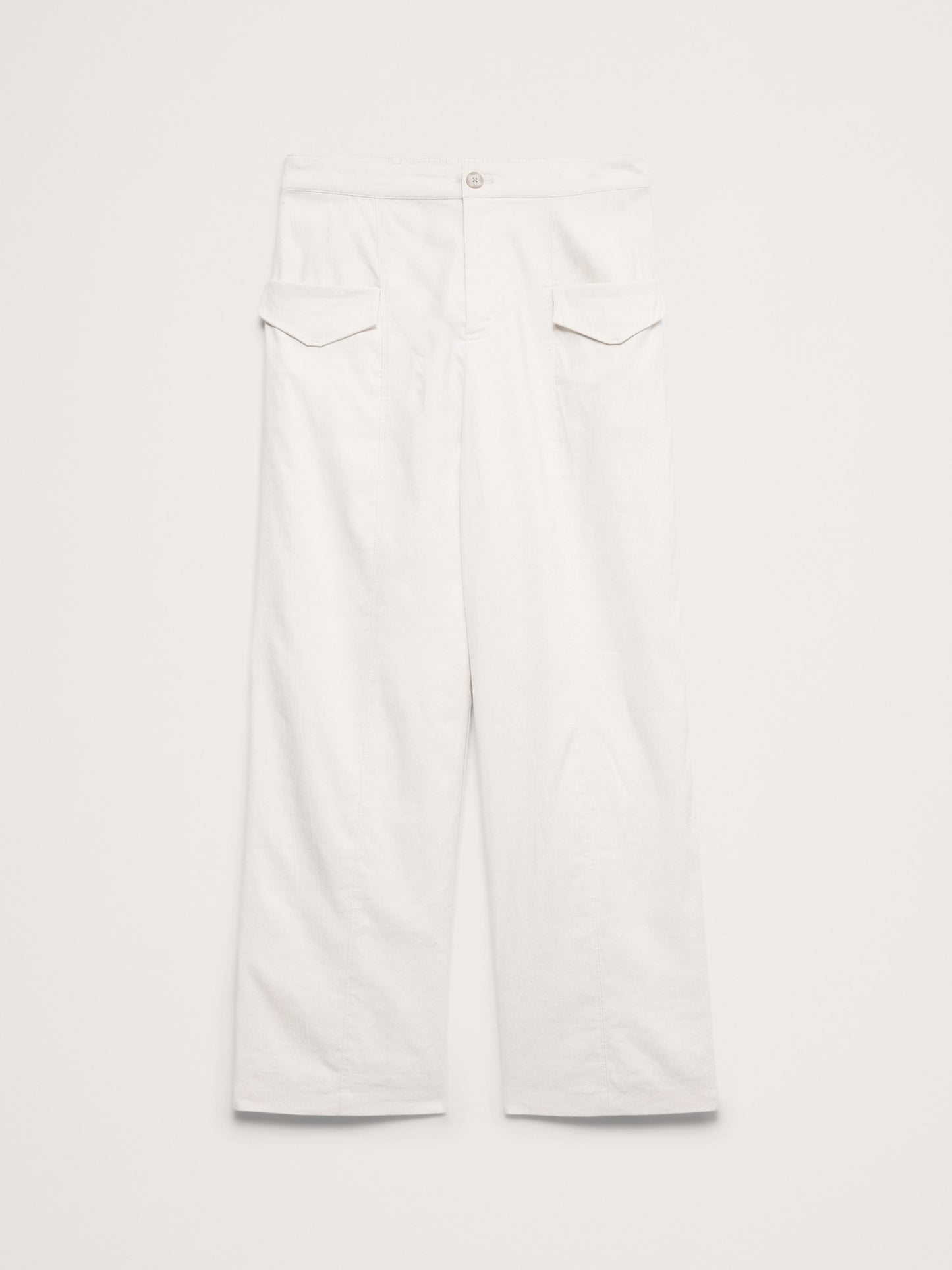 High-Rise Straight Utility Pant in Stretch Linen-Viscose