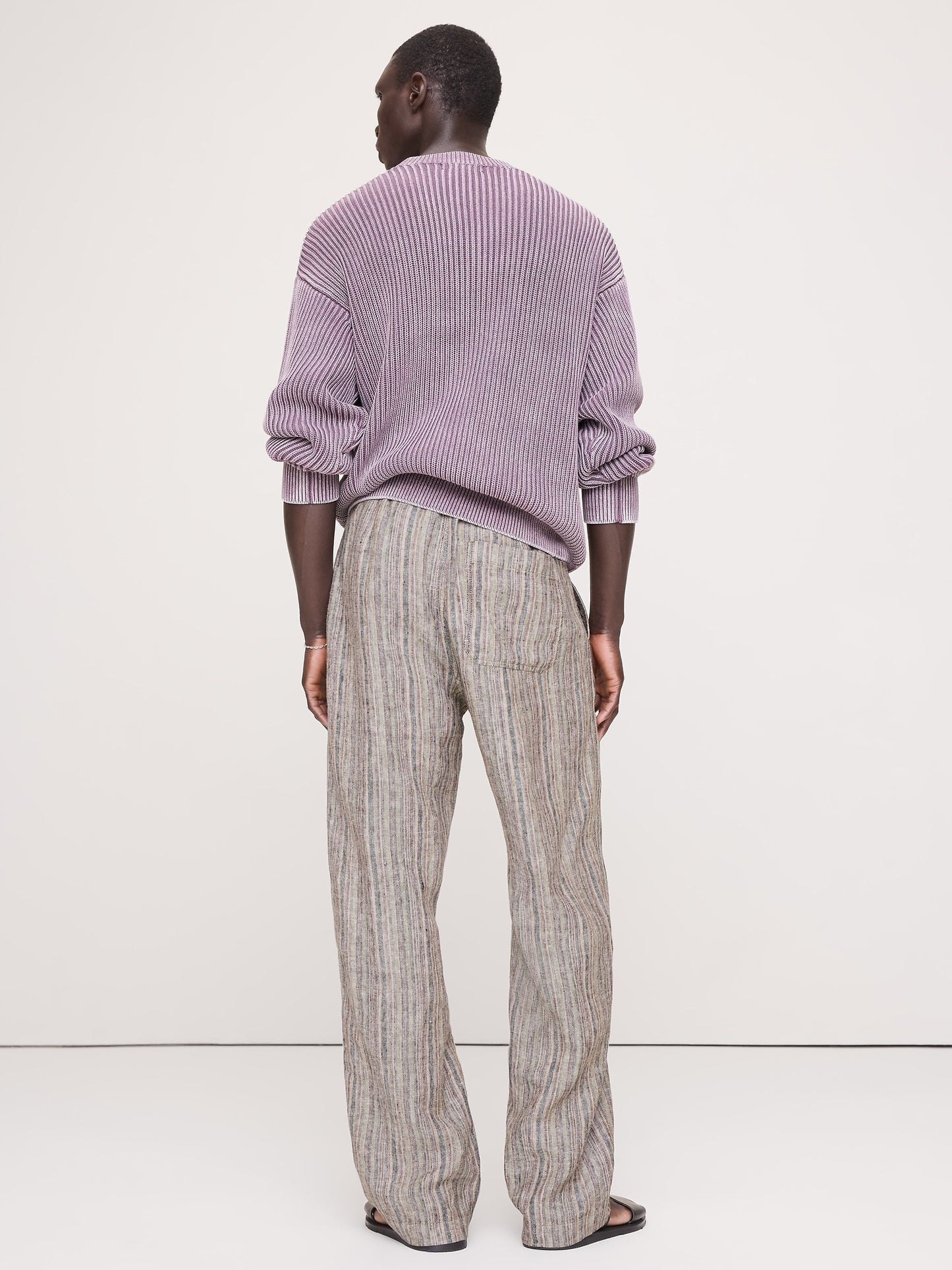 Relaxed Striped Linen Beach Pant