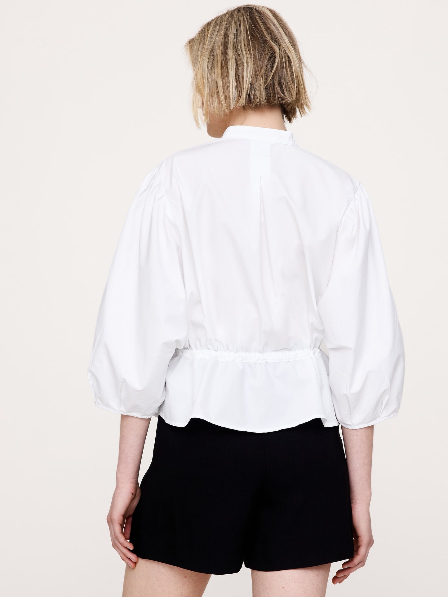 Cotton Poplin Tie-Waist Top
