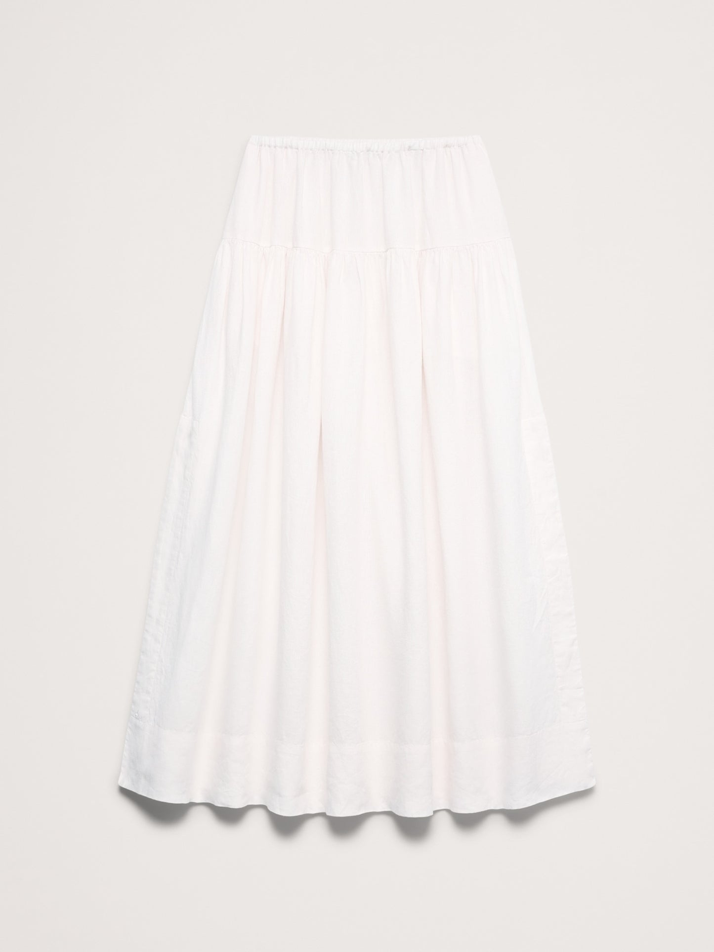 Linen Tiered Tie-Side Maxi Skirt