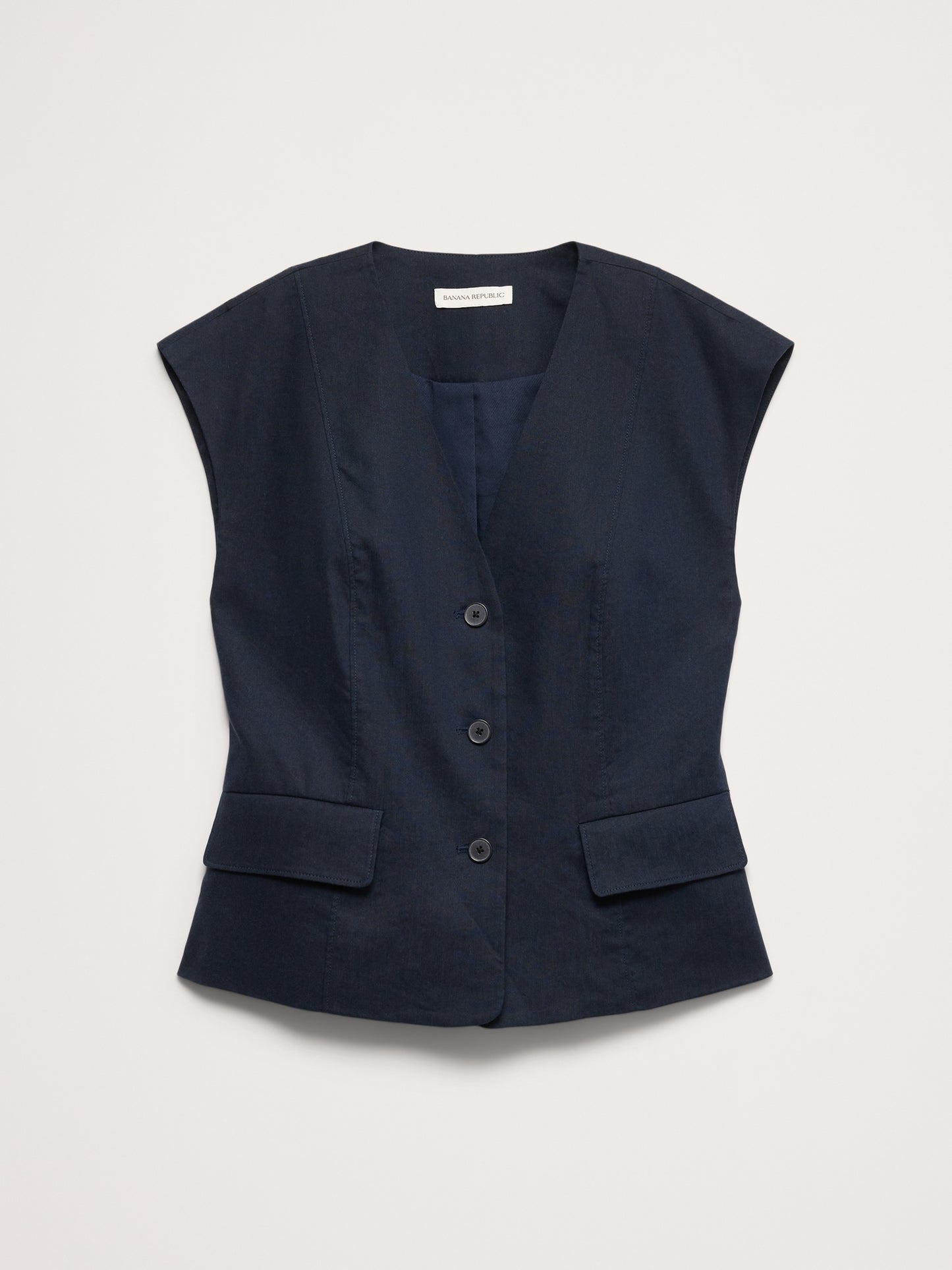 Stretch Linen-Viscose Vest