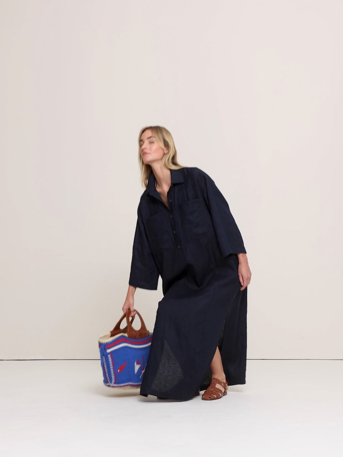 Linen Popover Shirt Dress