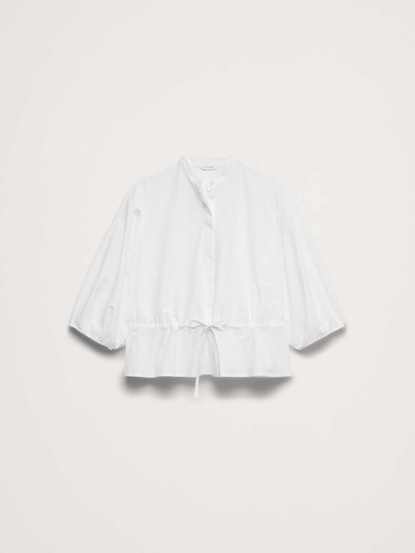 Cotton Poplin Tie-Waist Top